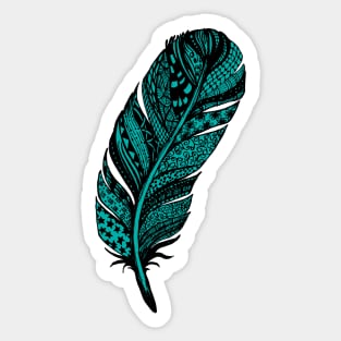 Zentangle Tribal Feather Drawing Sticker